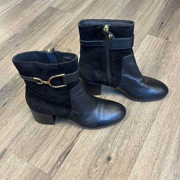 Geox Eleana Woman Black Leather Ankle Boot Size 8 - Picture 4 of 10